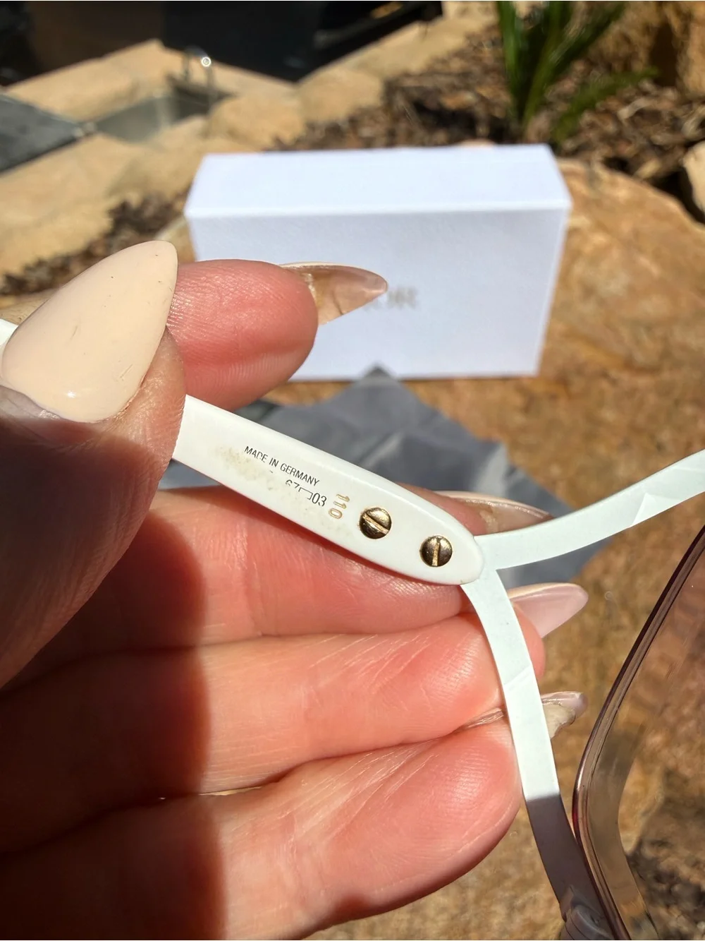 Vintage Dior oversized White Frame reader Sunglasses with Pink Gradient Lenses